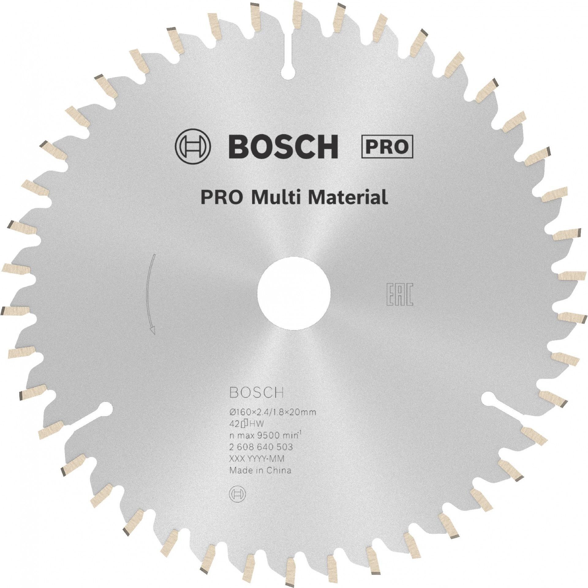Disco PRO Multi Material, 160 x 2,4 x 20 mm refª 2608640503 BOSCH