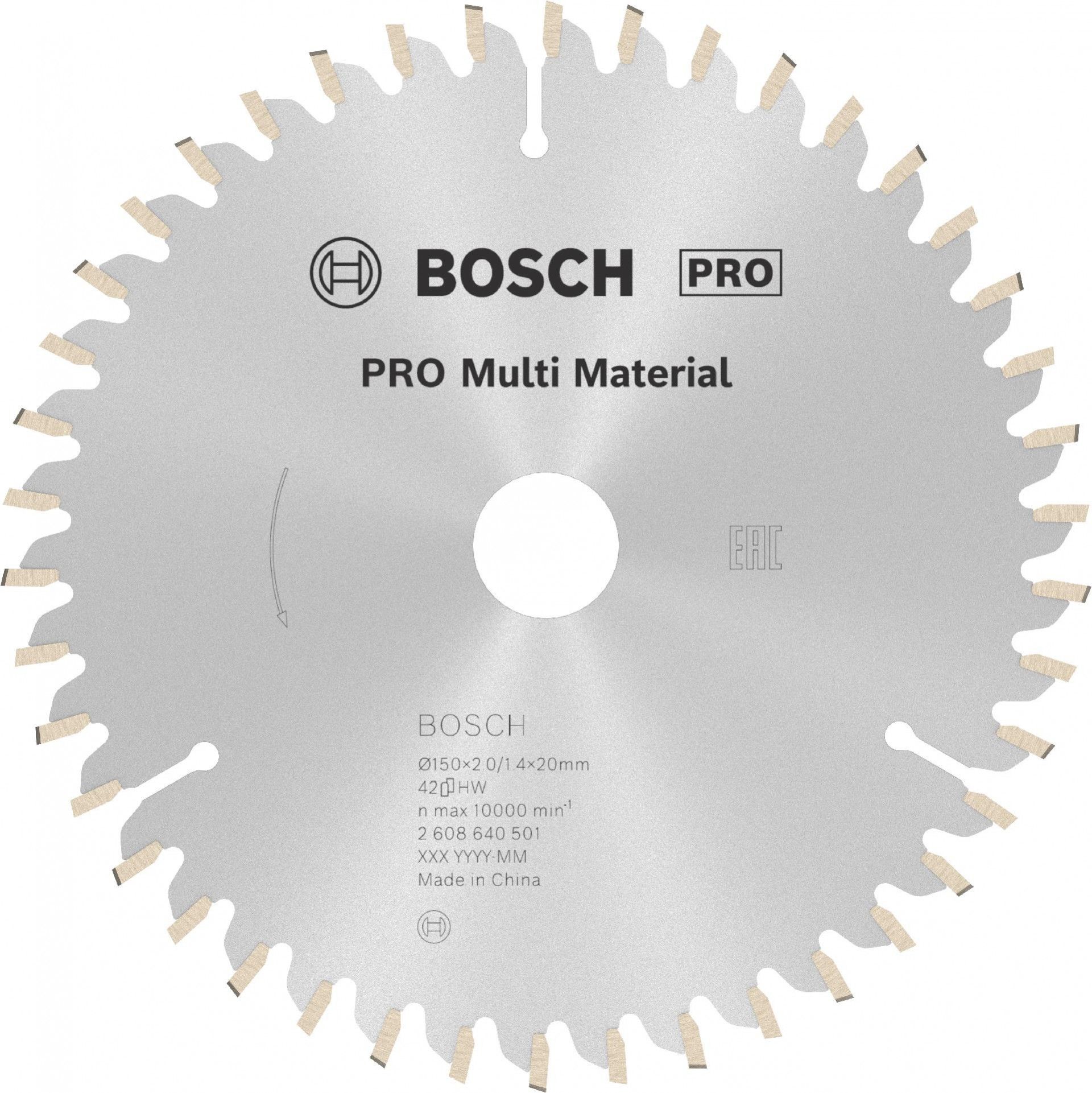 Disco PRO Multi Material, 150 x 2 x 20 mm refª 2608640501 BOSCH