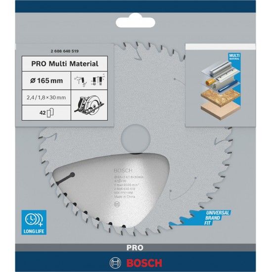Disco PRO Multi Material, 165 x 2,4 x 30 mm refª 2608640519 BOSCH Disco PRO Multi Material, 165 x 2,4 x 30 mm refª 2608640519 BOSCH