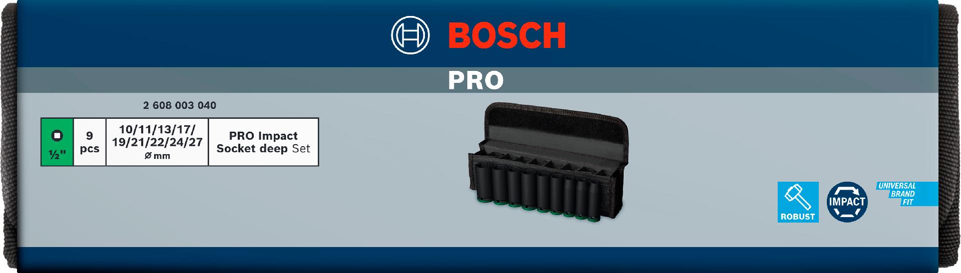 Pontas de aparafusar e chaves de caixa PRO Impact Socket Set, 1/2