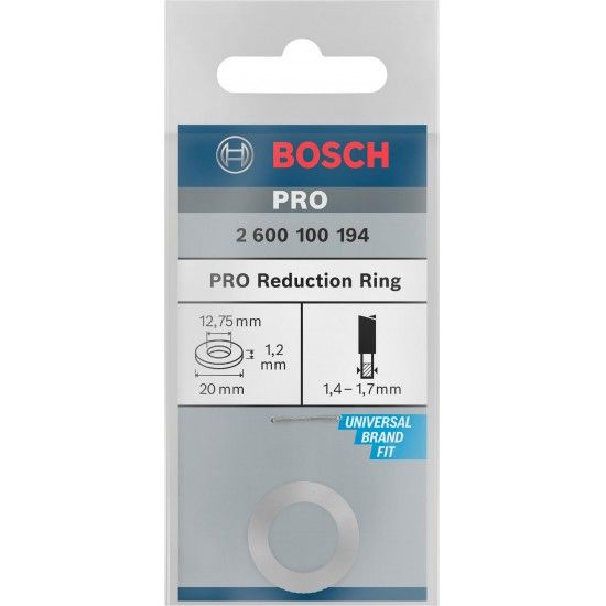Anel de redu��o para l�mina de serra circular PRO, 20 x 1,2 x 12,75 mm ref� 2600100194 BOSCH