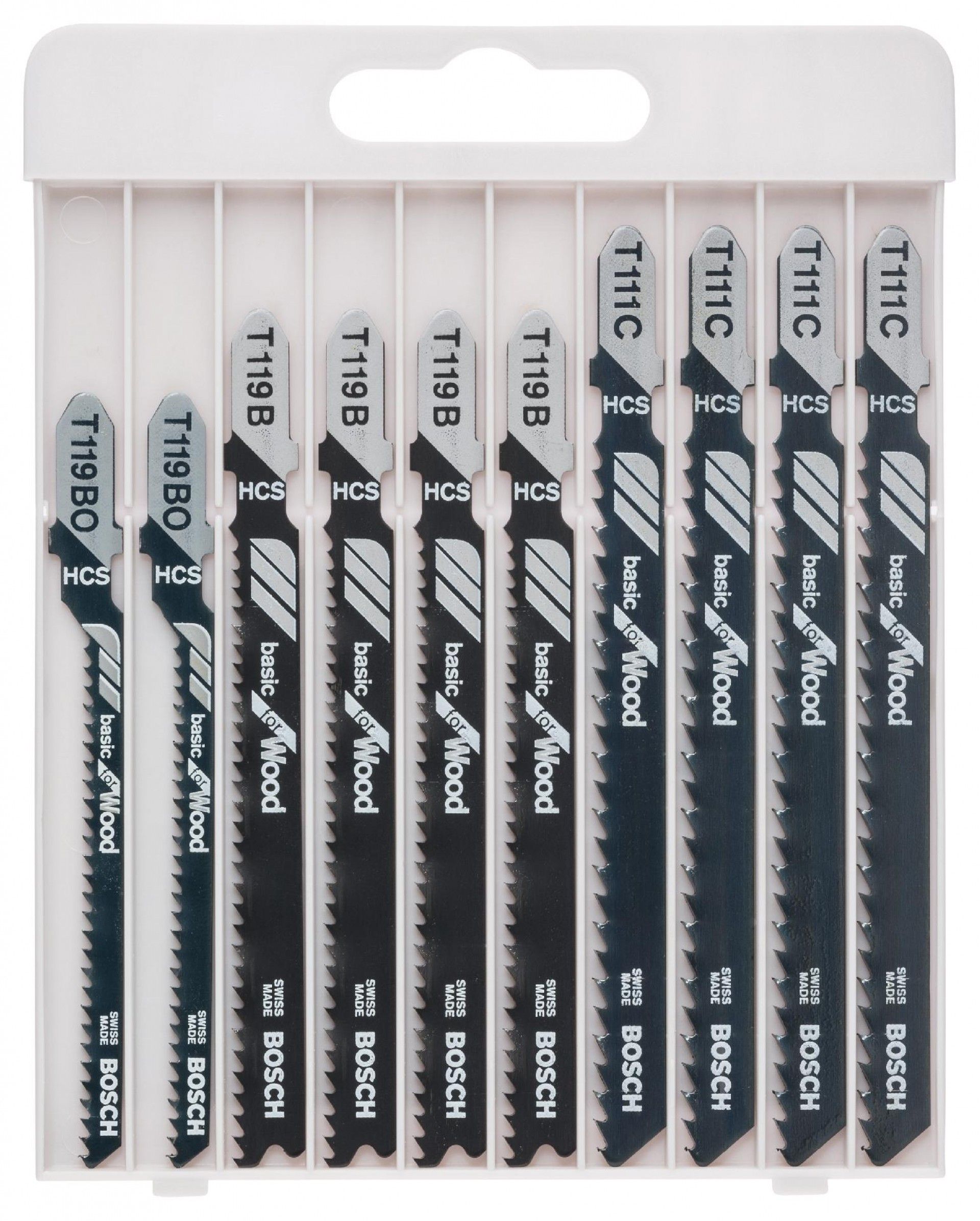 Conjunto de 10 lâminas de serra vertical Basic for Wood refª 2607010629 BOSCH