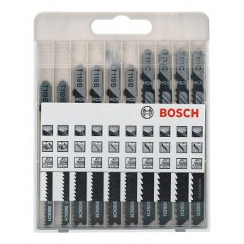 Conjunto de 10 lâminas de serra vertical Basic for Wood refª 2607010629 BOSCH Conjunto de 10 lâminas de serra vertical Basic for Wood refª 2607010629 BOSCH