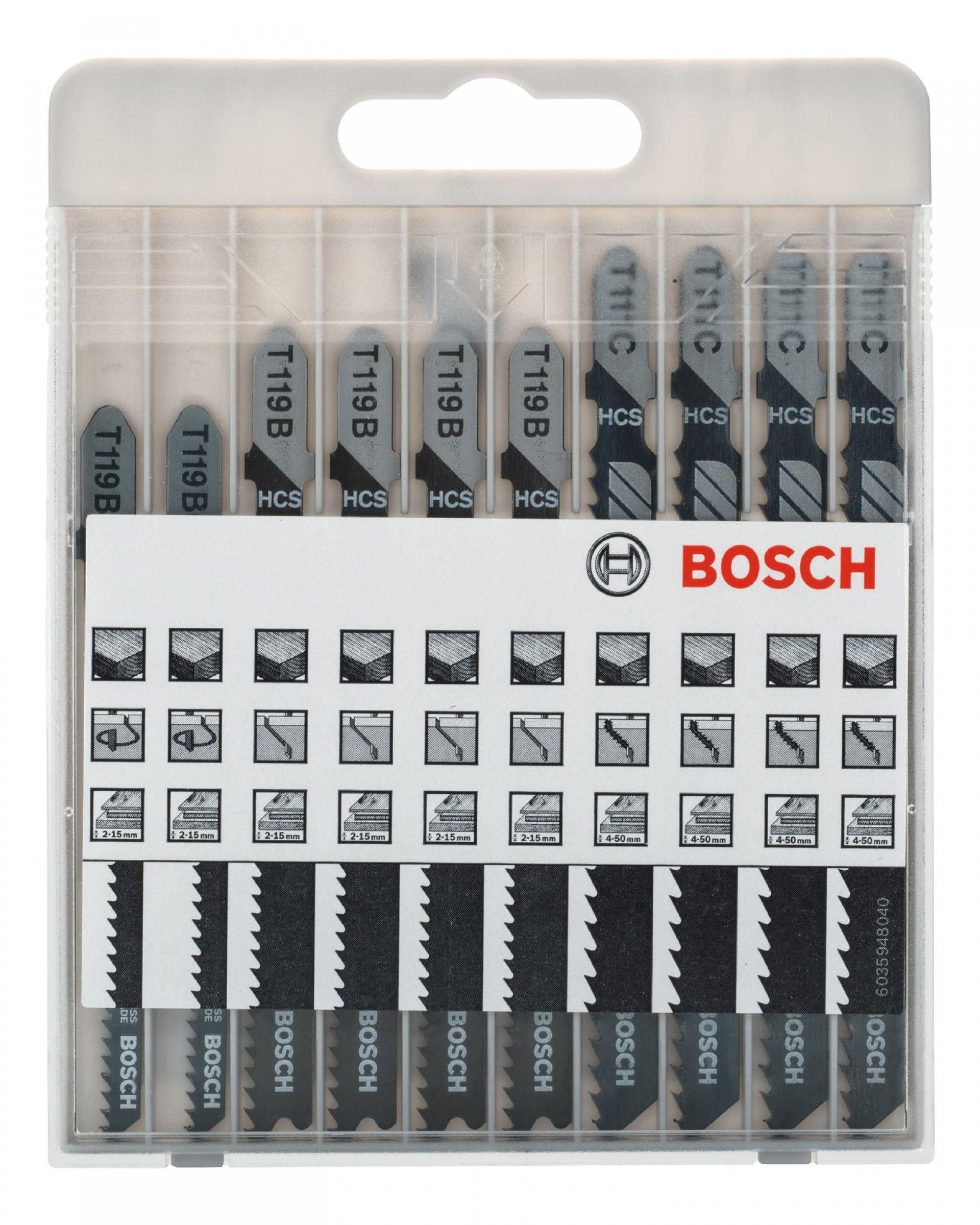 Conjunto de 10 lâminas de serra vertical Basic for Wood refª 2607010629 BOSCH