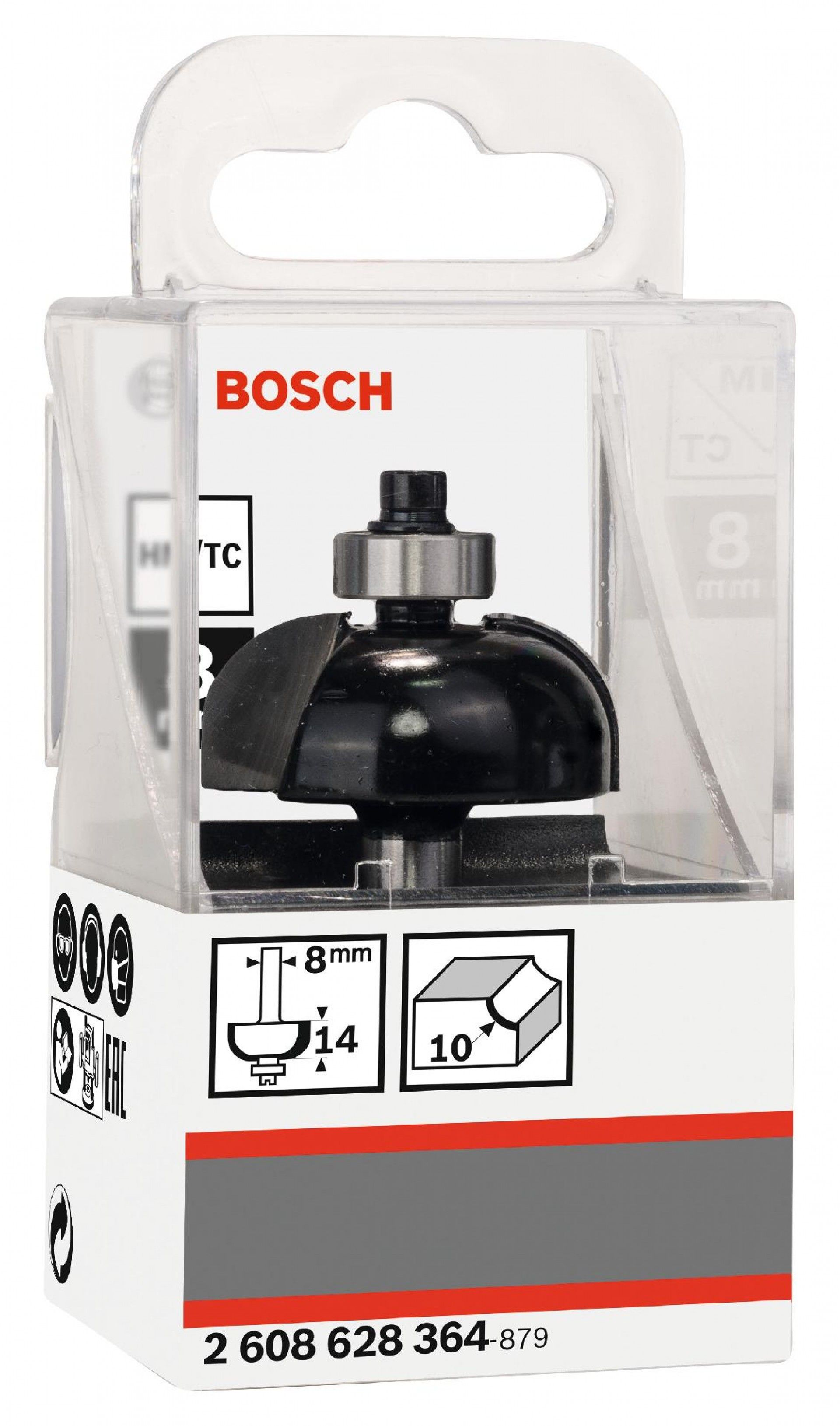 Fresa Bit Cove, R 10, Shank 8 mm refª 2608628364 BOSCH
