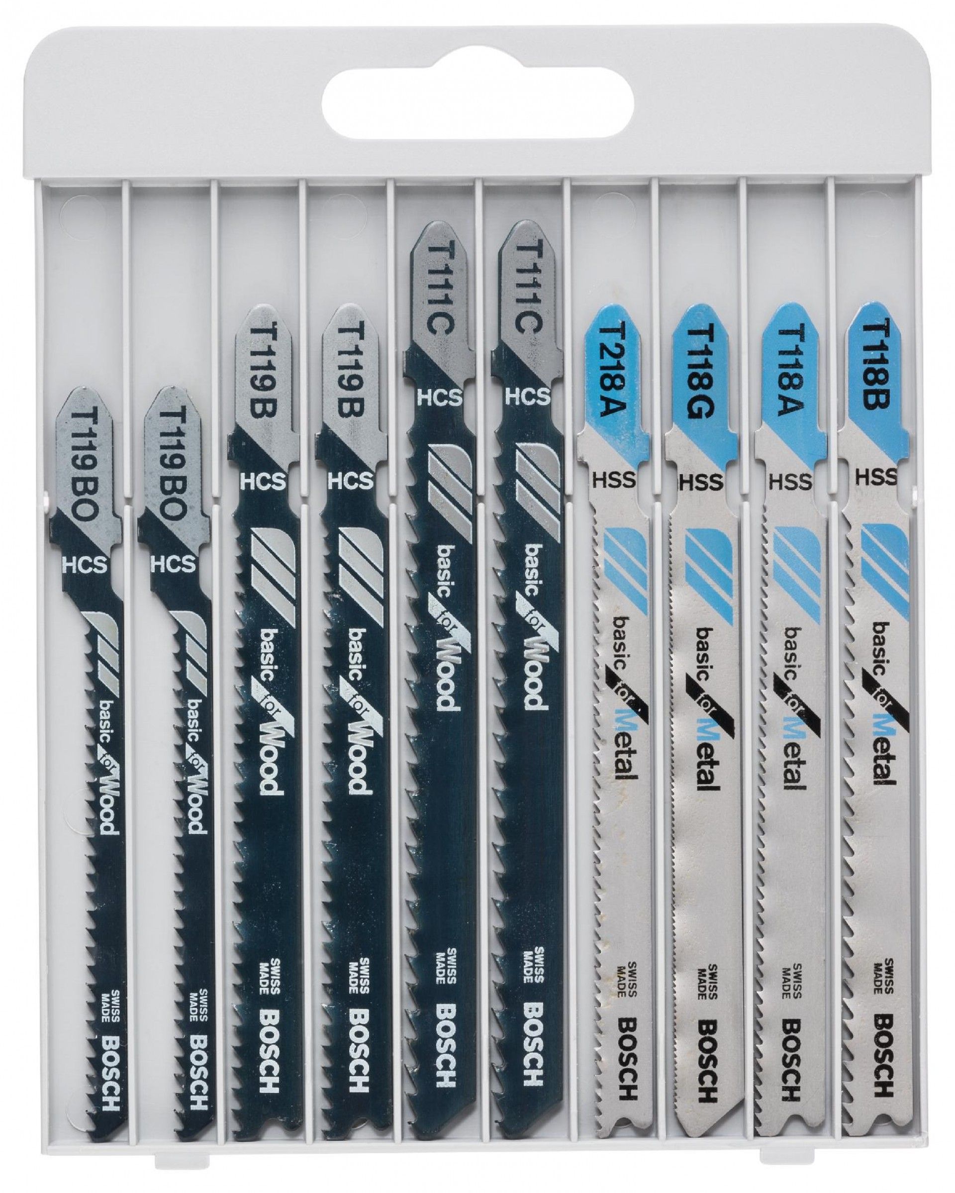 Conjunto de 10 lâminas de serra vertical Basic for Metal and Wood refª 2607010630 BOSCH