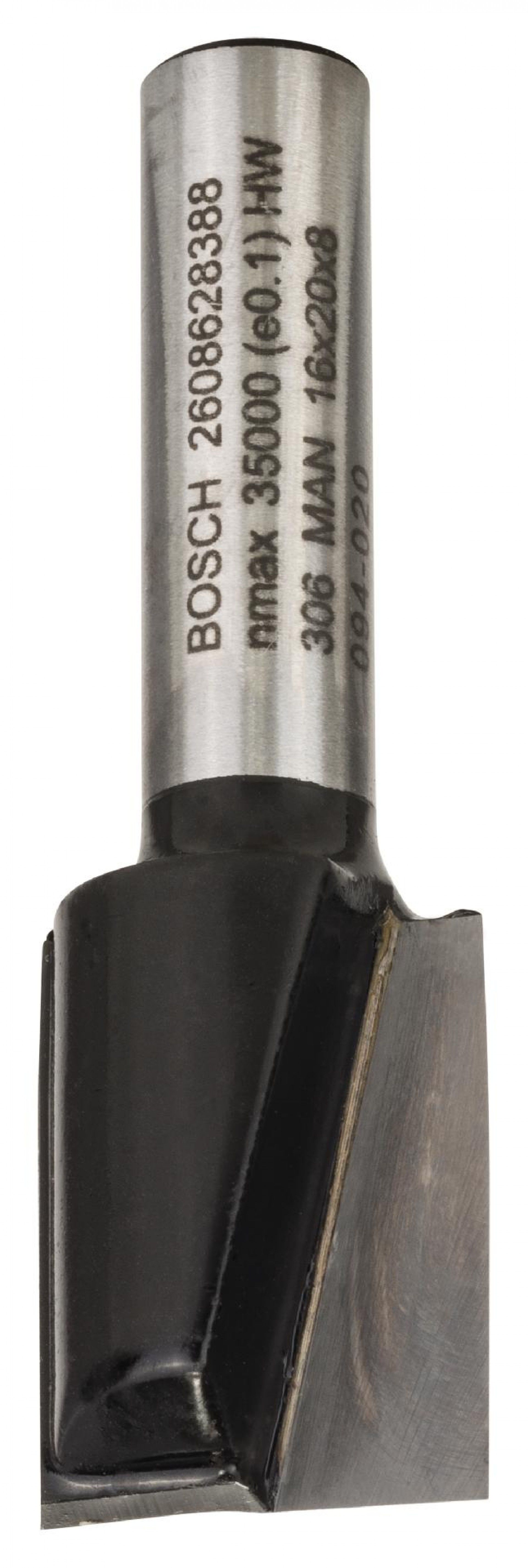 Fresa Straight Bit, Two Flutes, Ø 16 x L 19.6, Shank 8 mm refª 2608628388 BOSCH