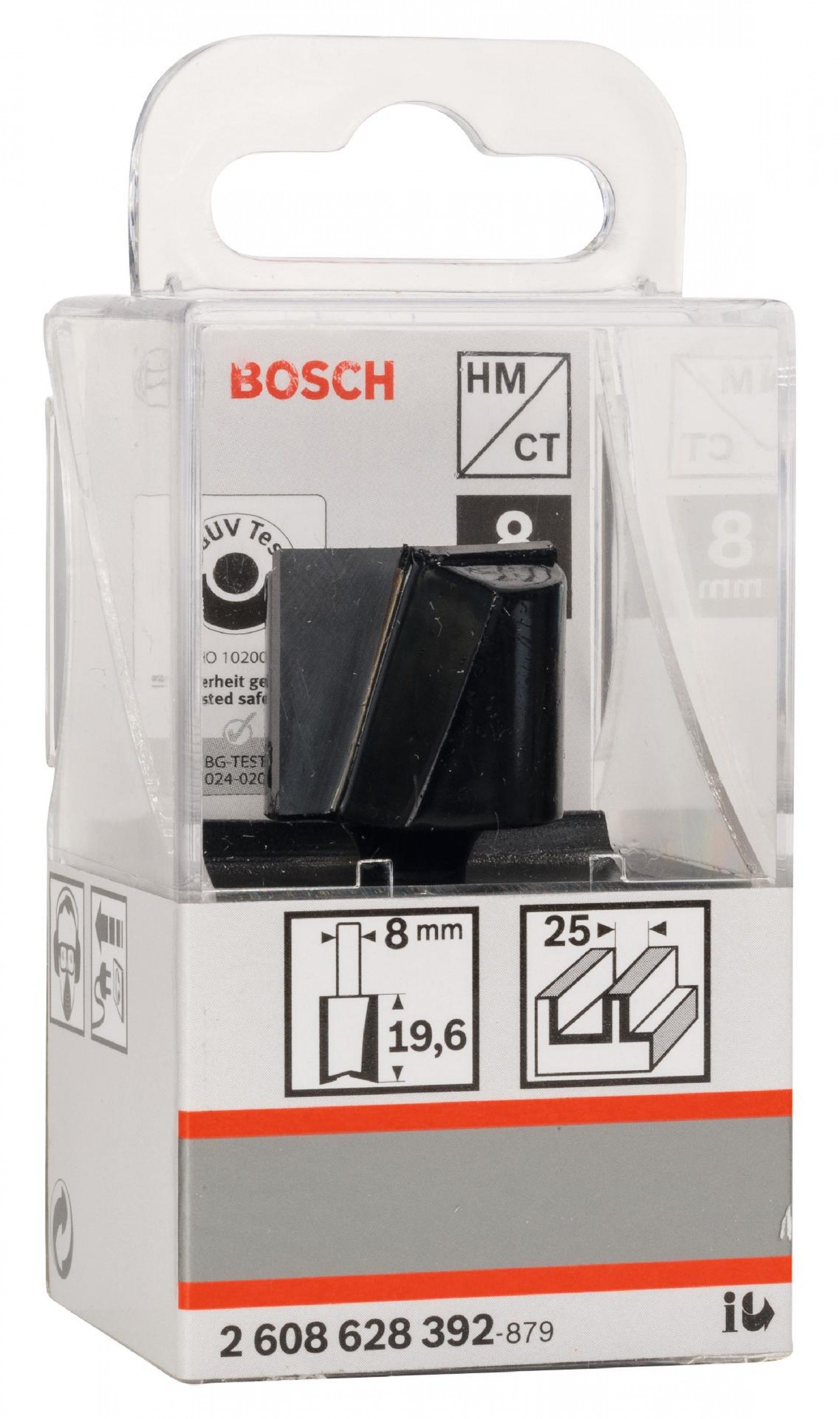 Fresa Straight Bit, Two Flutes, Ø 25 x L 19.6, Shank 8 mm refª 2608628392 BOSCH