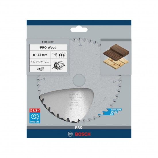 Disco PRO Wood, 165 x 1,7 x 20 mm, T24 ref� 2608642601 BOSCH