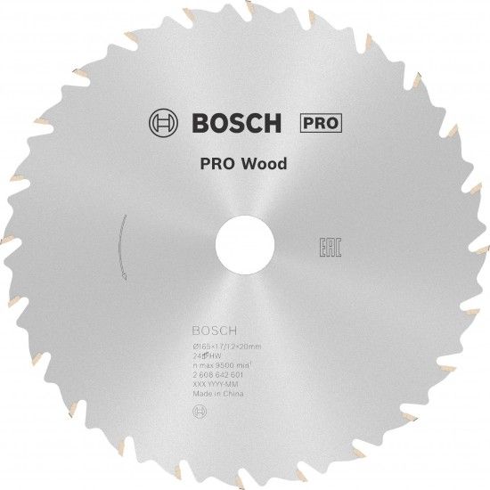 Disco PRO Wood, 165 x 1,7 x 20 mm, T24 ref� 2608642601 BOSCH