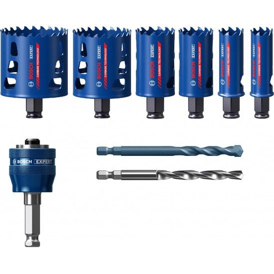Conjunto de serras craneanas EXPERT Tough Material, 22/25/35/51/60/68 mm, 9 unidades refª 2608900445 Conjunto de serras craneanas EXPERT Tough Material, 22/25/35/51/60/68 mm, 9 unidades refª 2608900445