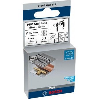 Catrabucha em disco PRO Stainless Steel clean, encabadouro reto, 30 x 0,3 mm ref� 2608622119 BOSCH
