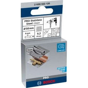 Catrabucha em disco PRO Stainless Steel clean, encabadouro reto, 50 x 0,2 mm refª 2608622120 BOSCH Catrabucha em disco PRO Stainless Steel clean, encabadouro reto, 50 x 0,2 mm refª 2608622120 BOSCH