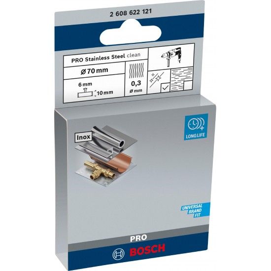 Catrabucha em disco PRO Stainless Steel clean, encabadouro reto, 70 x 0,3 mm ref� 2608622121 BOSCH