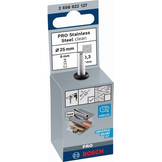 Catrabucha de acabamento PRO Stainless Steel clean, encabadouro reto, 25 x 0,3 mm ref� 2608622127 BO