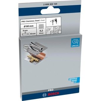 Catrabucha em disco PRO Stainless Steel clean, encabadouro reto, 80 x 0,2 mm ref� 2608622123 BOSCH