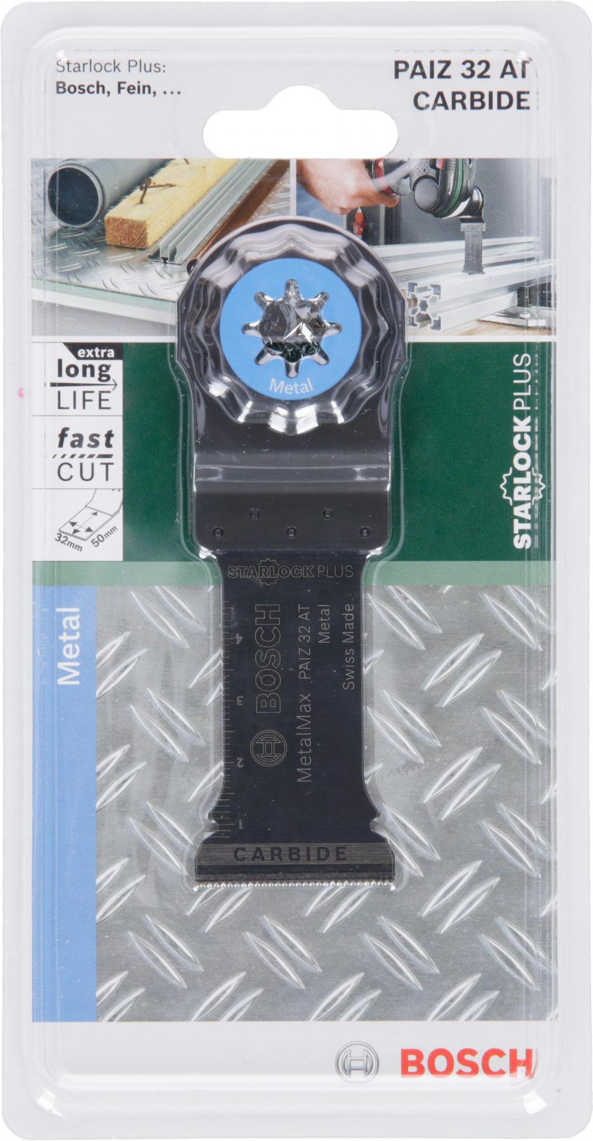 Lâmina de serra de imersão Carbide StarlockPlus PAIZ 32 AT Metal50 x 32 mm refª 2609256D53 BOSCH