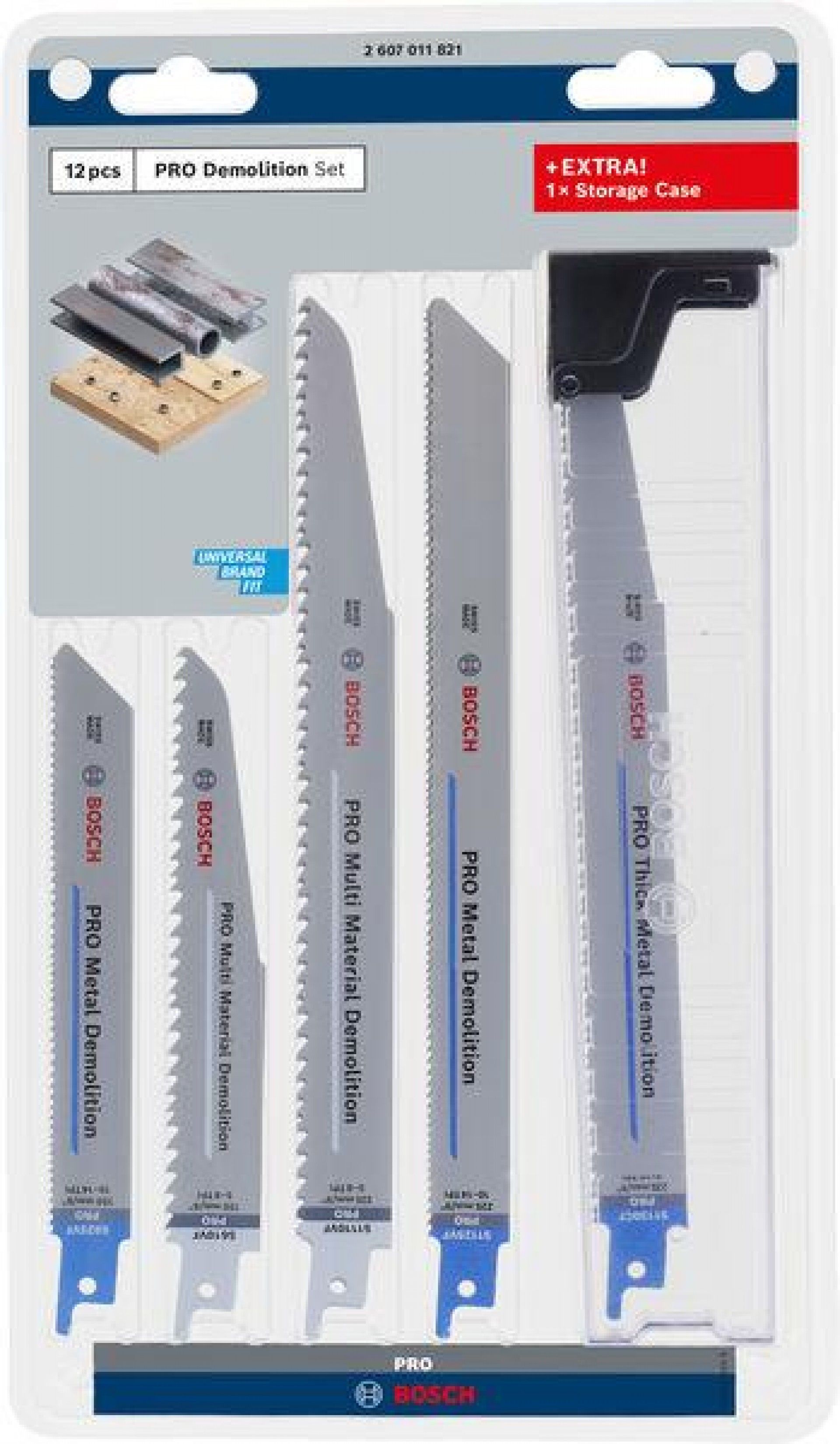 Lâmina de serra sabre PRO Demolition Blade Set, 12 pcs refª 2607011821 BOSCH