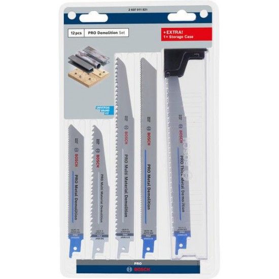 Lâmina de serra sabre PRO Demolition Blade Set, 12 pcs refª 2607011821 BOSCH Lâmina de serra sabre PRO Demolition Blade Set, 12 pcs refª 2607011821 BOSCH