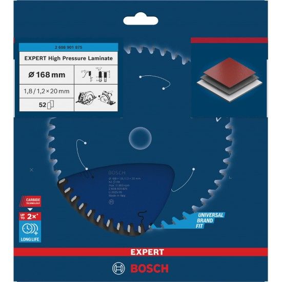 Expert for High Pressure Laminate 168 x 20 x 1,8/1,2 mm, T52 ref� 2608901875 BOSCH