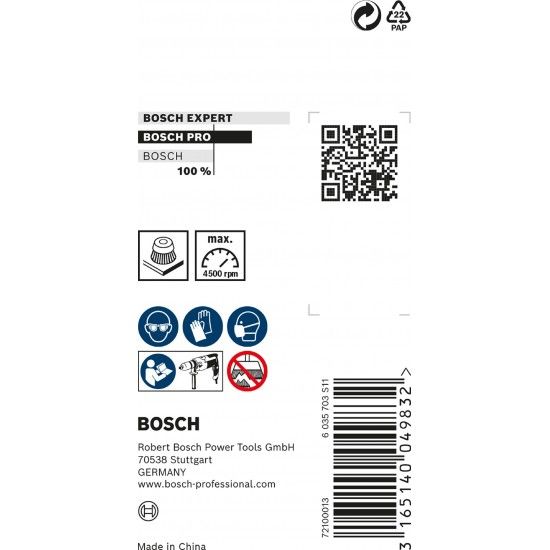 Catrabucha em copo PRO Metal clean, encabadouro reto, 50 x 0,2 mm ref� 2608622022 BOSCH