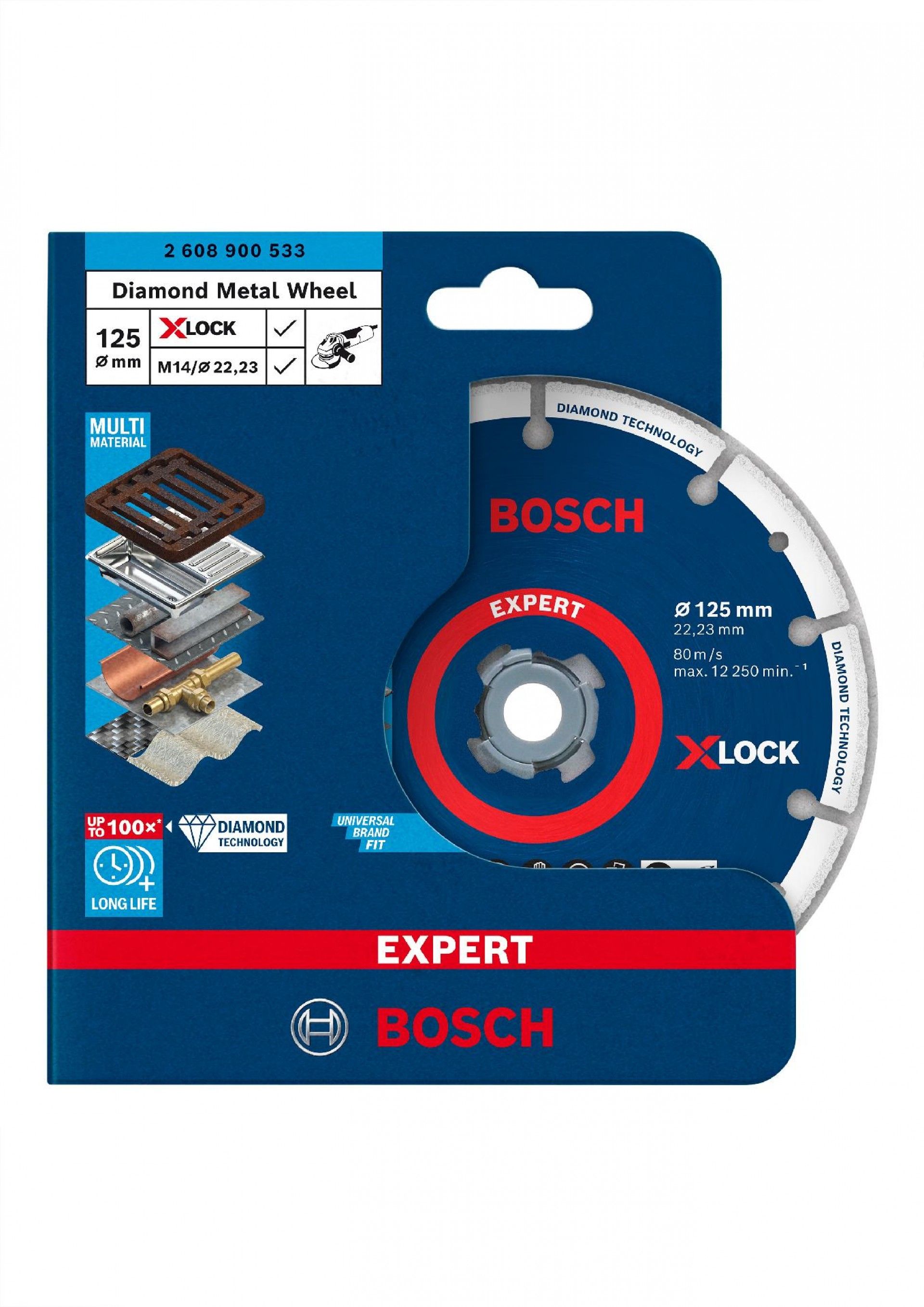 Disco de corte X-LOCK EXPERT Diamond Metal Wheel 125 x 22,23 mm refª 2608900533 BOSCH