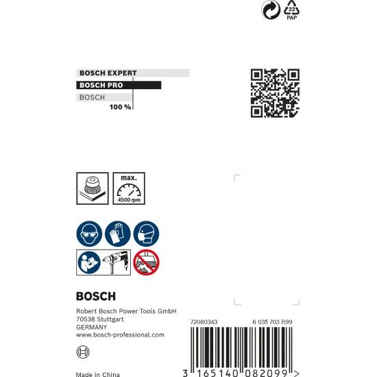 Catrabucha em copo PRO Metal heavy, encabadouro reto, 65 x 0,5 mm ref� 2608622050 BOSCH