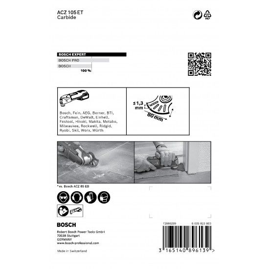 L�mina ACZ 105 ET EXPERT MultiMaterial Segment 1 pe�a ref� 2608664208 BOSCH