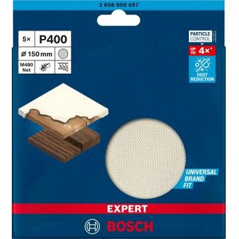 Rede de lixa EXPERT M480 para lixadeiras excntricas 150 mm, G 400 5 un. ref 2608900697 BOSCH