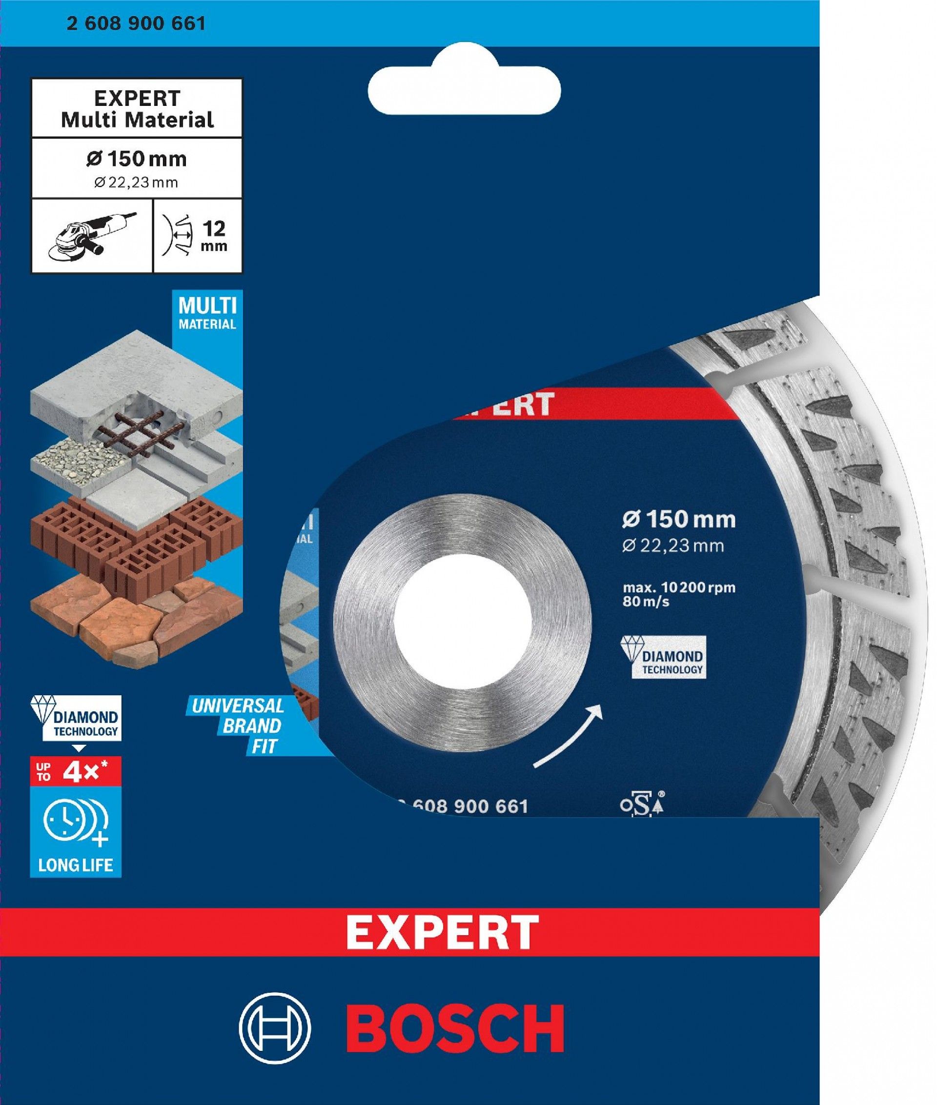 Discos de diamante EXPERT MultiMaterial, 150 x 22,23 x 2,4 x 12 mm refª 2608900661 BOSCH