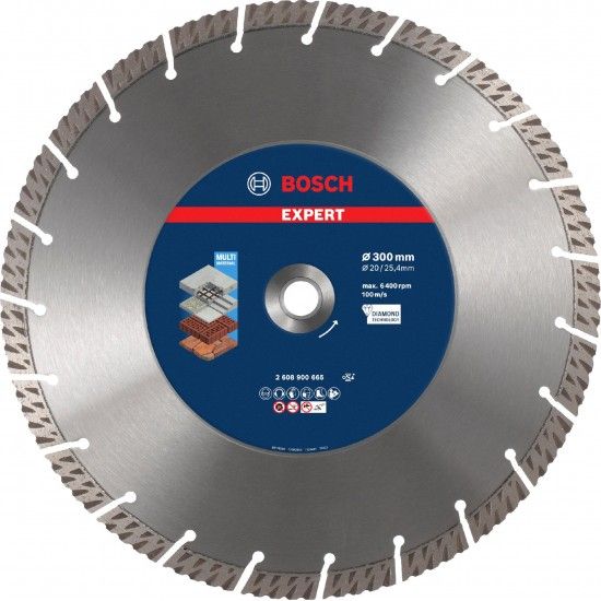 Disco de diamante EXPERT MultiMaterial de 300 x 20/25,40 x 3 x 15 mm refª 2608900665 BOSCH Disco de diamante EXPERT MultiMaterial de 300 x 20/25,40 x 3 x 15 mm refª 2608900665 BOSCH