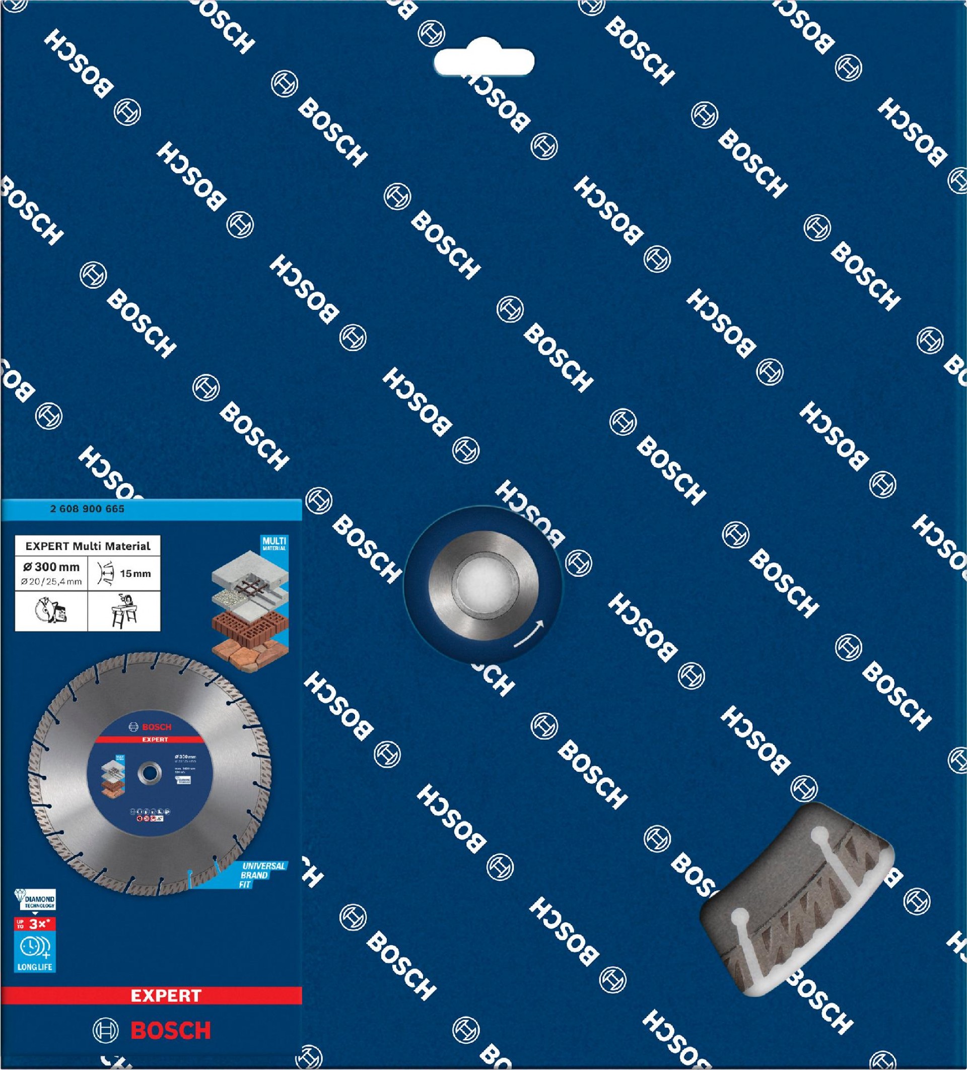 Disco de diamante EXPERT MultiMaterial de 300 x 20/25,40 x 3 x 15 mm refª 2608900665 BOSCH