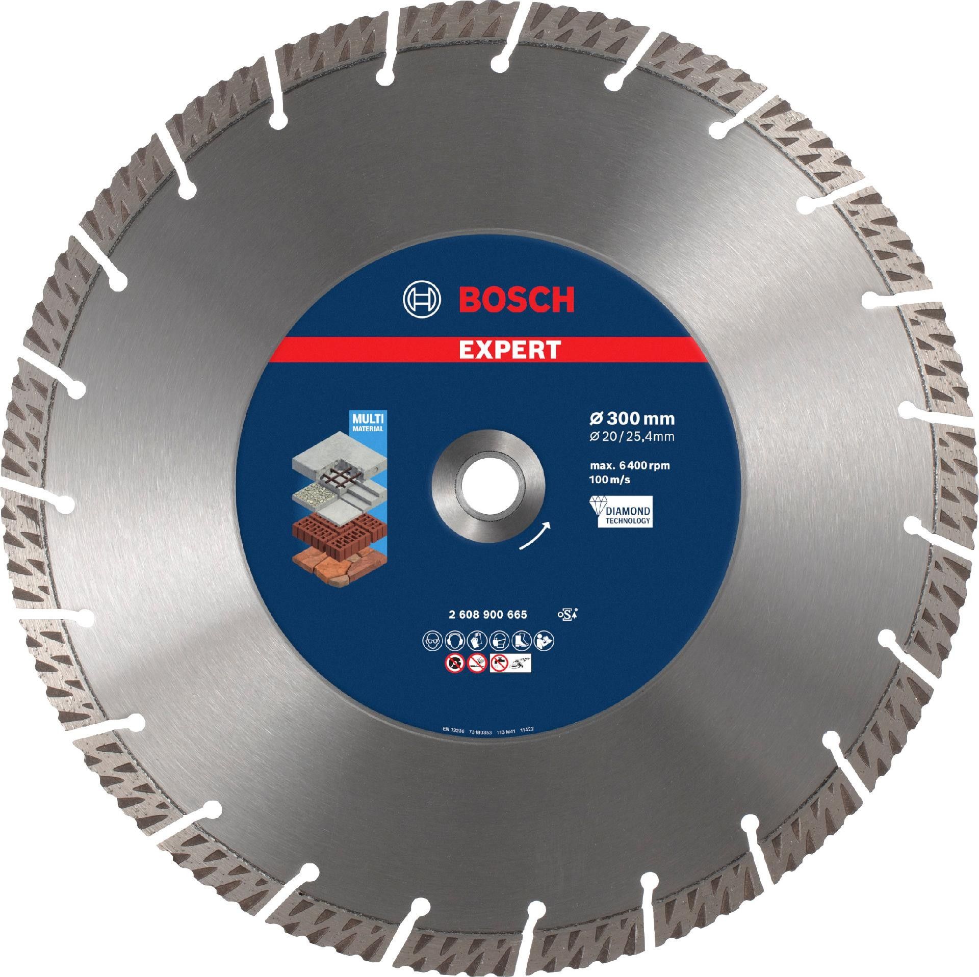 Disco de diamante EXPERT MultiMaterial de 300 x 20/25,40 x 3 x 15 mm refª 2608900665 BOSCH