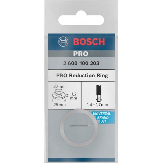 Anel de redução para lâmina de serra circular PRO, 25 x 1,2 x 20 mm refª 2600100203 BOSCH Anel de redução para lâmina de serra circular PRO, 25 x 1,2 x 20 mm refª 2600100203 BOSCH
