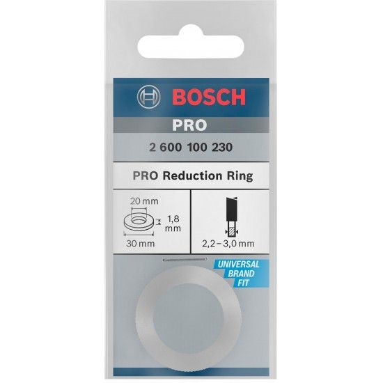 Anel de redução para lâmina de serra circular PRO, 30 x 1,8 x 20 mm refª 2600100230 BOSCH Anel de redução para lâmina de serra circular PRO, 30 x 1,8 x 20 mm refª 2600100230 BOSCH
