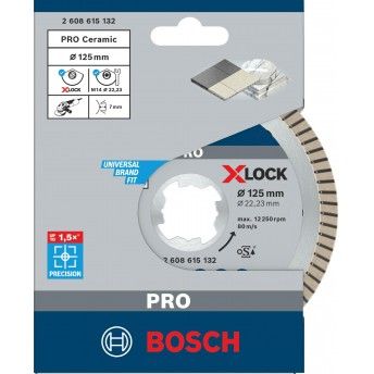 Disco de diamante PRO Ceramic X-Lock, 125 x 22,23 mm, 22,23 mm ref� 2608615132 BOSCH