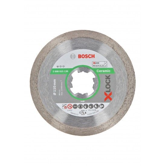 Disco de corte com diamante X-LOCK Standard for Ceramic 110x22,23x1,6x7,5 refª 2608615136 BOSCH Disco de corte com diamante X-LOCK Standard for Ceramic 110x22,23x1,6x7,5 refª 2608615136 BOSCH