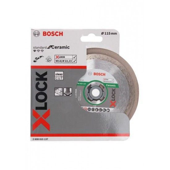 Disco de corte com diamante X-LOCK Standard for Ceramic 115x22,23x1,6x7 ref� 2608615137 BOSCH