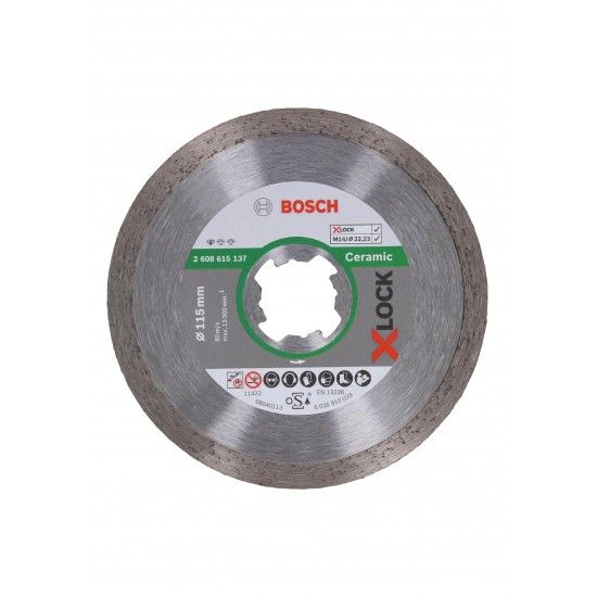 Disco de corte com diamante X-LOCK Standard for Ceramic 115x22,23x1,6x7 ref� 2608615137 BOSCH