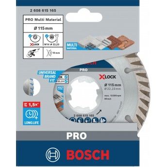 Disco de diamante PRO Multi Material X-Lock, 115 x 22,23 mm, 22,23 mm ref 2608615165 BOSCH