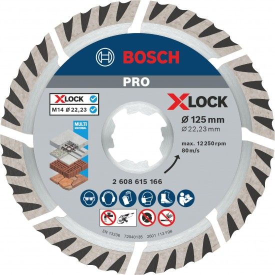Disco de diamante PRO Multi Material X-Lock, 125 x 22,23 mm, 22,23 mm refª 2608615166 BOSCH Disco de diamante PRO Multi Material X-Lock, 125 x 22,23 mm, 22,23 mm refª 2608615166 BOSCH