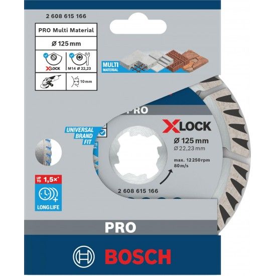 Disco de diamante PRO Multi Material X-Lock, 125 x 22,23 mm, 22,23 mm refª 2608615166 BOSCH Disco de diamante PRO Multi Material X-Lock, 125 x 22,23 mm, 22,23 mm refª 2608615166 BOSCH