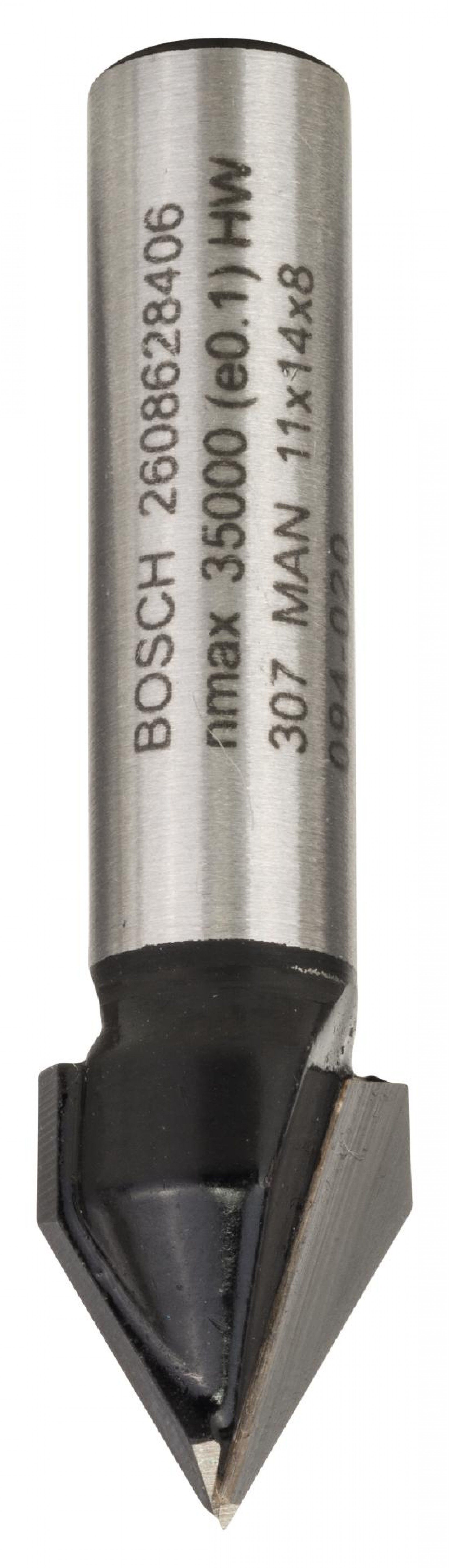 Fresa Bit V-Groove, 60° x Ø 11, Shank 8 mm refª 2608628406 BOSCH