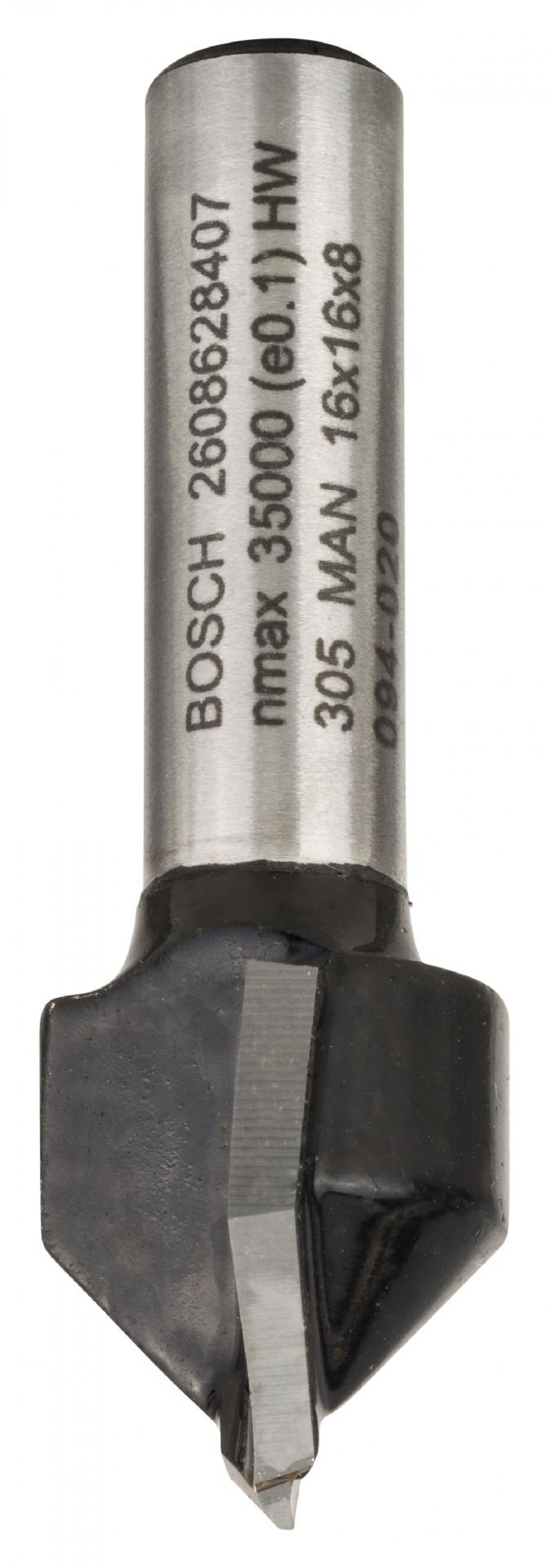 Fresa Bit V-Groove, 90° x Ø 16, Shank 8 mm refª 2608628407 BOSCH