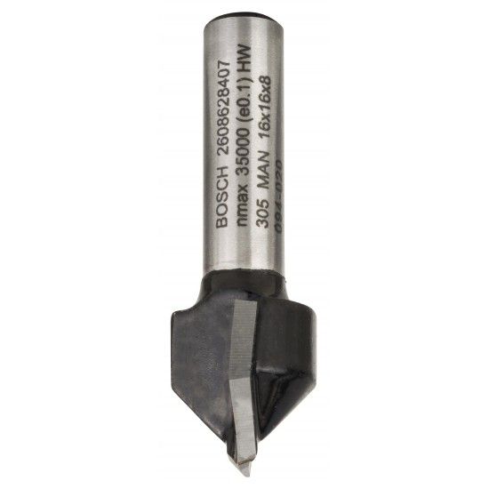 Fresa Bit V-Groove, 90° x Ø 16, Shank 8 mm refª 2608628407 BOSCH Fresa Bit V-Groove, 90° x Ø 16, Shank 8 mm refª 2608628407 BOSCH