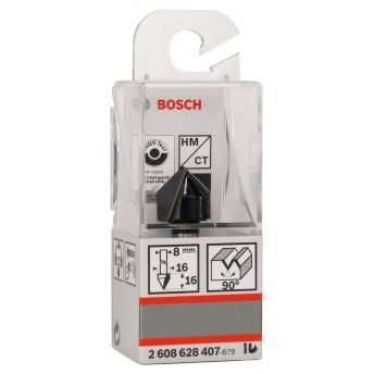 Fresa Bit V-Groove, 90° x Ø 16, Shank 8 mm refª 2608628407 BOSCH Fresa Bit V-Groove, 90° x Ø 16, Shank 8 mm refª 2608628407 BOSCH