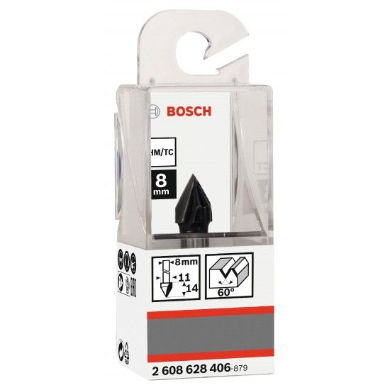 Fresa  Bit V-Groove, 60� x � 11, Shank 8 mm ref� 2608628406 BOSCH
