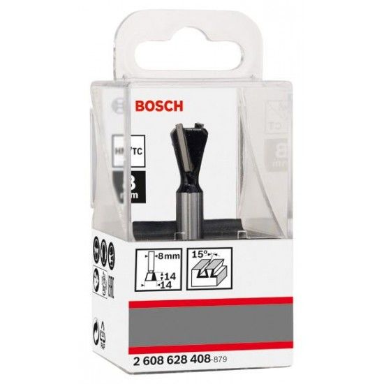Fresa Dovetail Bit, 15°, Shank 8 mm refª 2608628408 BOSCH Fresa Dovetail Bit, 15°, Shank 8 mm refª 2608628408 BOSCH
