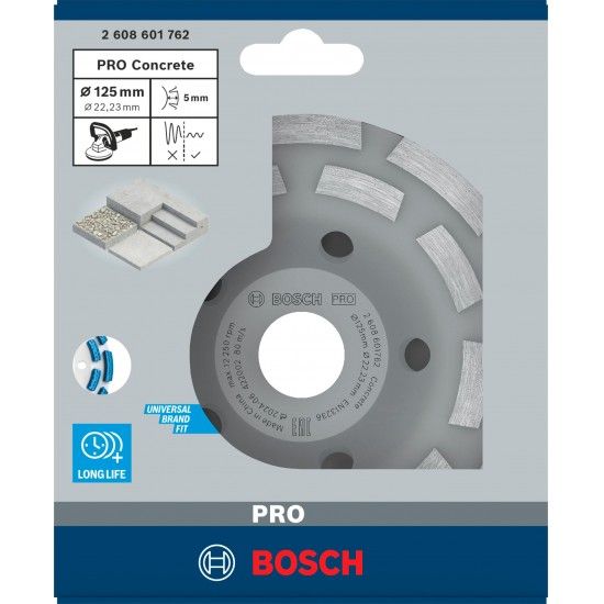 Mó PRO Concrete, 50 x 125 mm, 22,23 mm refª 2608601762 BOSCH Mó PRO Concrete, 50 x 125 mm, 22,23 mm refª 2608601762 BOSCH