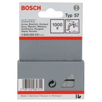 Agrafo de arame direito, tipo 57 refª 2609200231 BOSCH Agrafo de arame direito, tipo 57 refª 2609200231 BOSCH